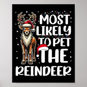 Poster Très Probable De Pet Reindeer Famille Correspondan