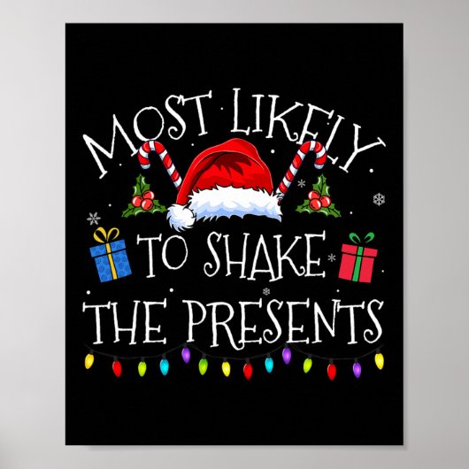 Poster Très Probable De Secouer Les Présents Drôle Noël (Devant)
