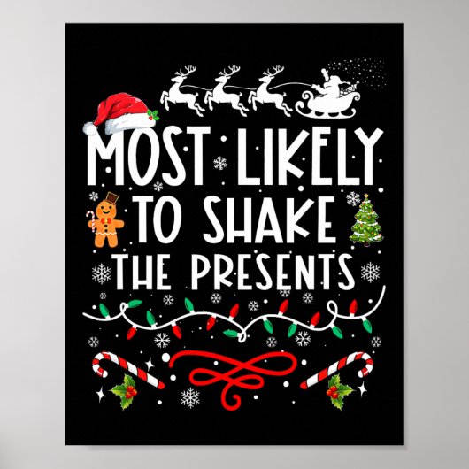 Poster Très Probable De Secouer Les Présents Noël De Fami (Devant)