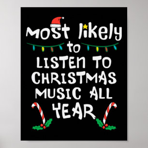 Poster Très Probable D'Écouter La Musique De Noël Famille
