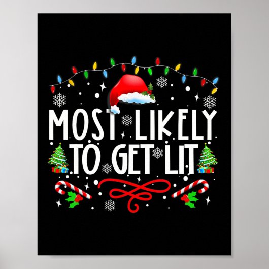 Poster Très Probable D'Obtenir Lit Boire Fun Noël De Fami (Devant)