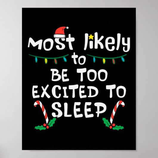 Poster Très Probablement Excité À Dormir Noël Famille De  (Devant)