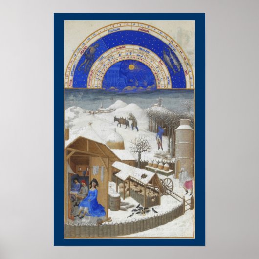 Poster Très Riches Heures - février (Devant)