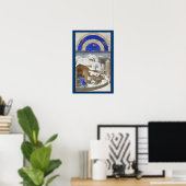 Poster Très Riches Heures - février (Bureau à domicile)