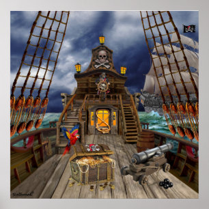 POSTER TRÉSORERIE DE PIRATE VOLÉE
