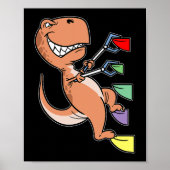 Poster TRex Dinosaur Bouldering Escalade Climber Boulder (Devant)