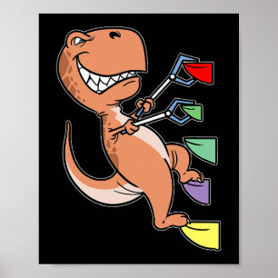 Poster TRex Dinosaur Bouldering Escalade Climber Boulder