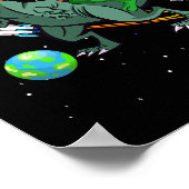 Poster TRex Dinosaur Dans l'espace extra-atmosphérique Al (Coin)