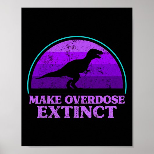 Poster Trex Dinosaure Purple Faire Overdose Extincte (Devant)
