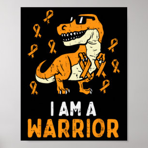 Poster Trex Orange Ribbon Im Un Guerrier Leucémie Sensibi