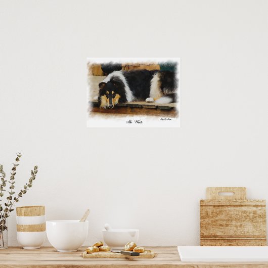 Poster Tri Color Rough Collie Cadeaux Art (Cuisine)