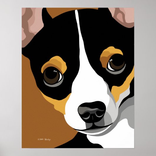 Poster Tri couleur chihuahua (Devant)