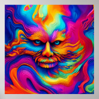 Tri psychédélique Coloré Abstrait Paint Splash