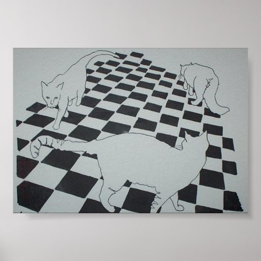 Poster triade de chat (Devant)