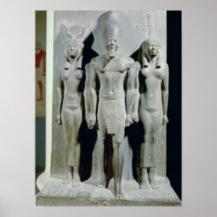 Poster Triade de Menkaure avec la déesse Hathor