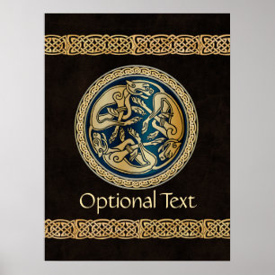 Poster Triade de réseautage de loup celtique