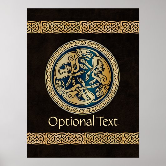 Poster Triade de réseautage de loup celtique (Devant)