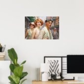 Poster Triade polyamoreuse errant dans le centre-ville (Bureau à domicile)