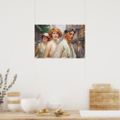 Poster Triade polyamoreuse errant dans le centre-ville (Cuisine)