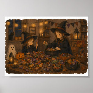 Poster Triage de bonbons d'Halloween pour les amateurs de