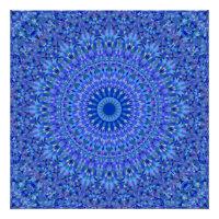 Triangle bleu Kaleidoscope Mandala