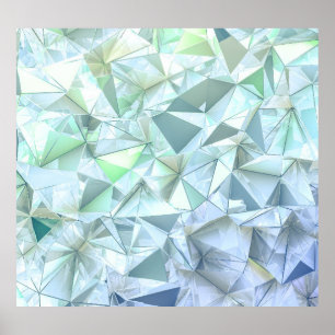 Poster Triangle cristal 3D, rendu illustratif.