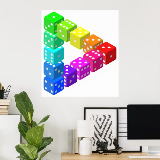 Poster Triangle de dés impossible (Bureau à domicile)