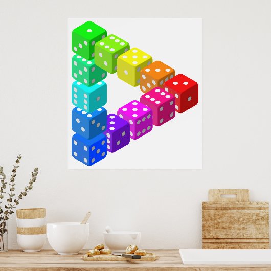 Poster Triangle de dés impossible (Cuisine)