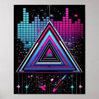 Poster Triangle de néon Abstrait