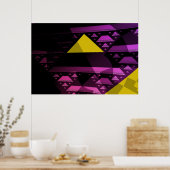 Poster Triangle jaune Abstrait Art fractal moderne (Cuisine)