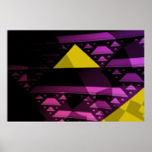 Poster Triangle jaune Abstrait Art fractal moderne (Devant)