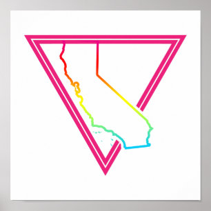 Poster triangle rose californie