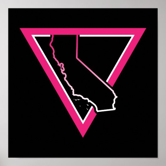 Poster triangle rose californie (Devant)