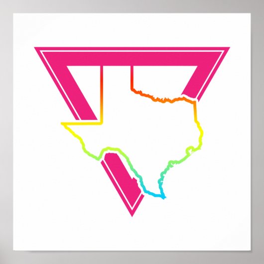 Poster triangle rose texas (Devant)