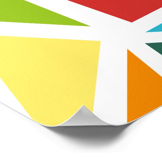 Poster Triangles colorés motif 4 (Coin)