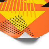 Poster Triangles d'Art Moderne Abstrait Orange Jaune Noir (Coin)