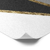 Poster Triangles d'or Geo moderne noir et gris (Coin)