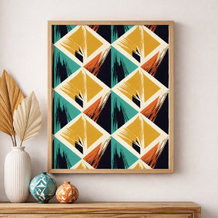 Poster Triangles entrelacés avec des accents de coups de 