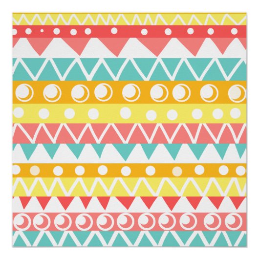 Poster Triangles Et Cercles Colorés (Devant)