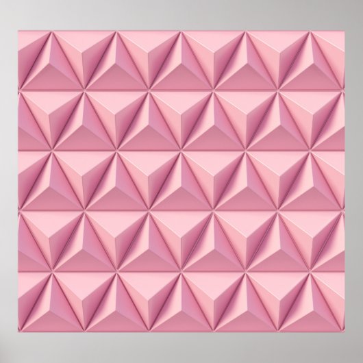Poster Triangles géométriques 3D : arrière - plan minimal (Devant)