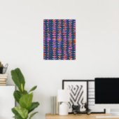 Poster Triangles géométriques Abstraits en bleu (Bureau à domicile)