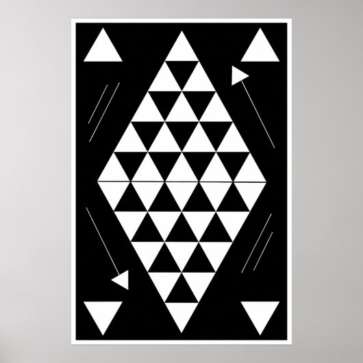 Poster Triangles géométriques blancs (Devant)