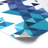 Poster Triangles géométriques bleu et violet Motif (Coin)