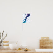 Poster Triangles géométriques bleu et violet Motif (Cuisine)