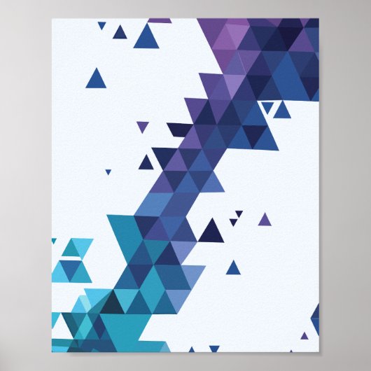 Poster Triangles géométriques bleu et violet Motif (Devant)