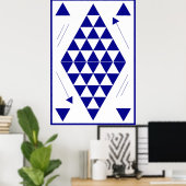 Poster Triangles géométriques bleus (Bureau à domicile)