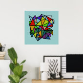Poster triangles géométriques colorés (Bureau à domicile)