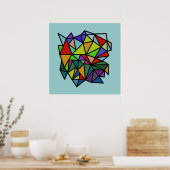 Poster triangles géométriques colorés (Cuisine)