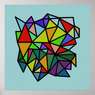 Poster triangles géométriques colorés