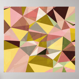 Poster Triangles géométriques colorés Texture Abstraite.